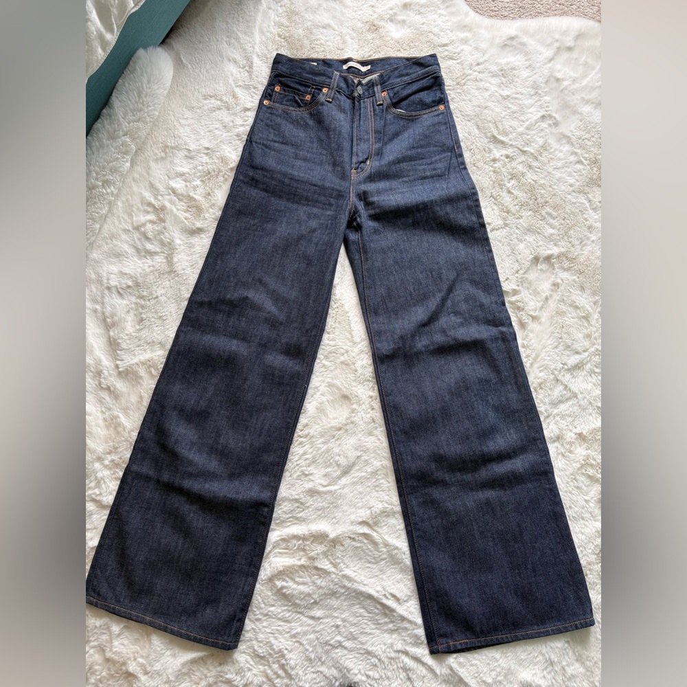 Levi's Dark Indigo Wide-Leg High-Rise Jeans